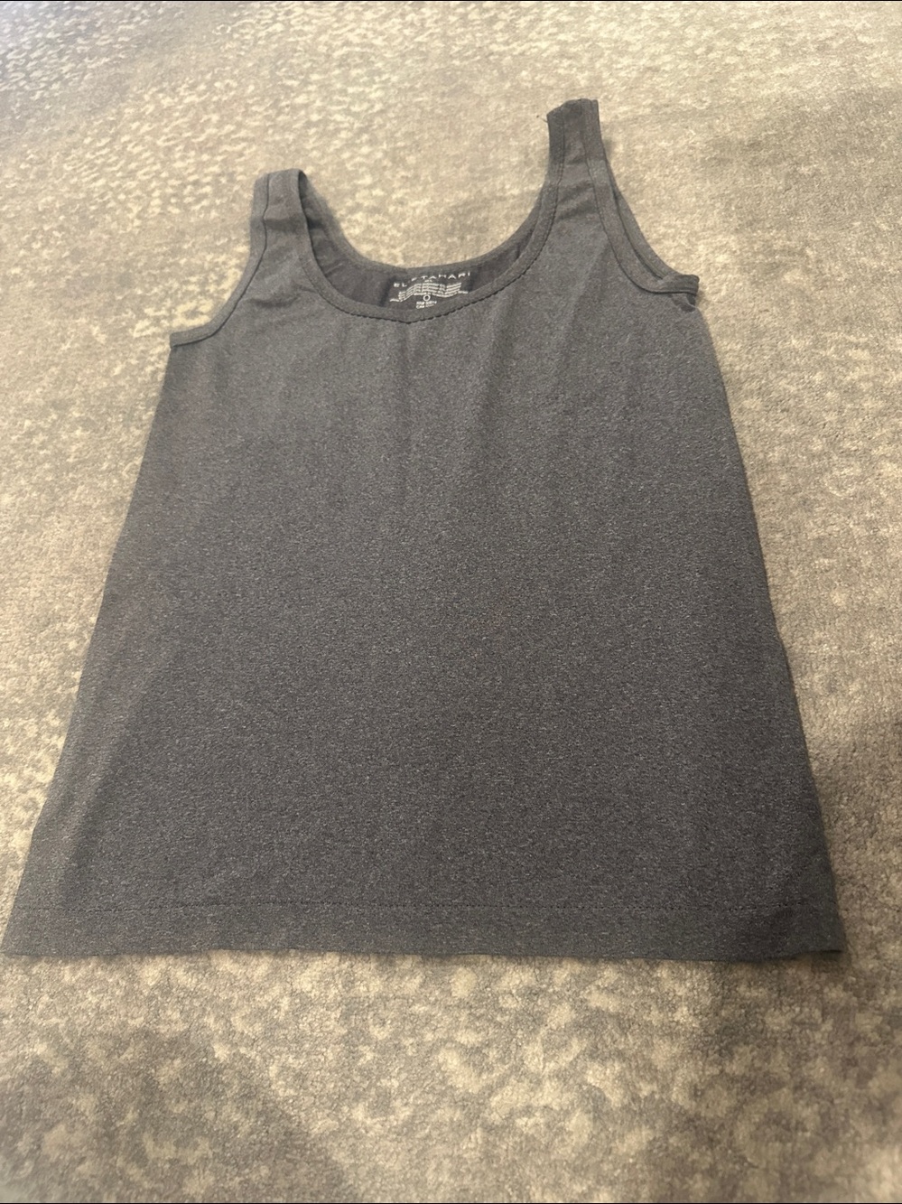 ELIE TAHARI GRAY STRETCHY TANK SHIRT, SIZE MEDIUM/LARGE